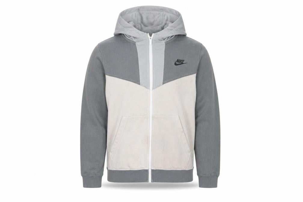 Nike Boys Grey Full Zip Hoodie Large 147-158cm Logo Print Casual Sportswear