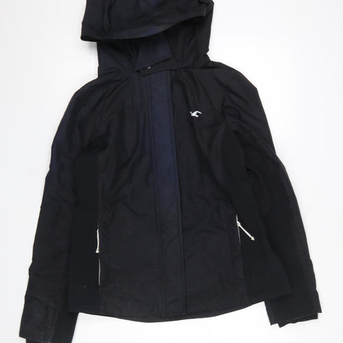 Hollister Boys Black XL Windbreaker Waterproof Hooded Jacket