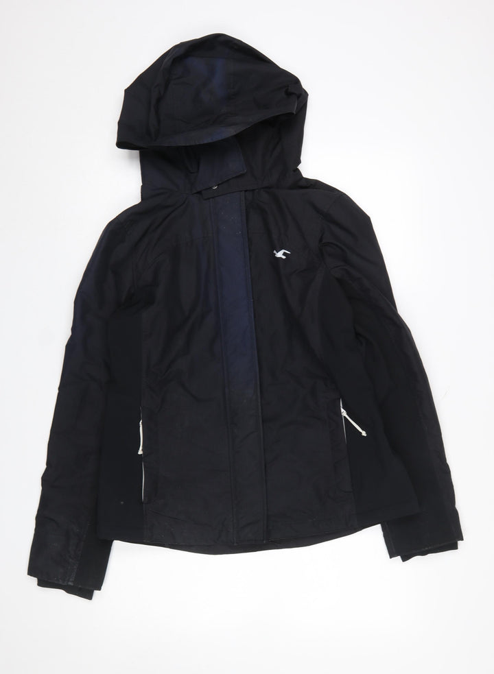 Hollister Boys Black XL Windbreaker Waterproof Hooded Jacket