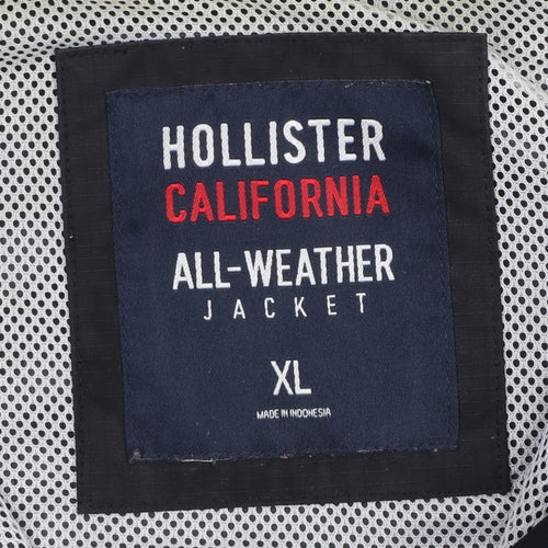 Hollister Boys Black XL Windbreaker Waterproof Hooded Jacket