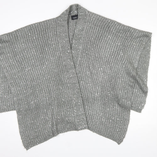 Next Women’s Grey Sequin Knit Open Cardigan One Size