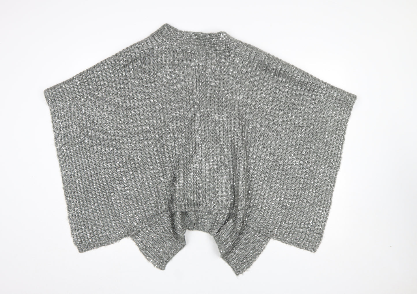 Next Women’s Grey Sequin Knit Open Cardigan One Size