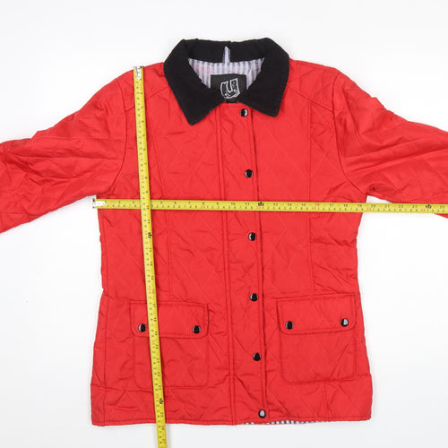 Urban Diva Women’s Red Quilted Mid-Length Jacket Size M