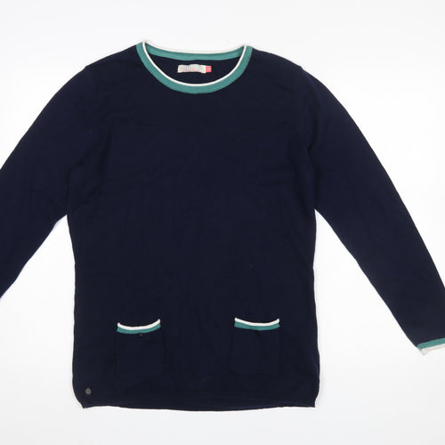 Brakeburn Women's Blue Cotton Crew Neck Jumper Size 12