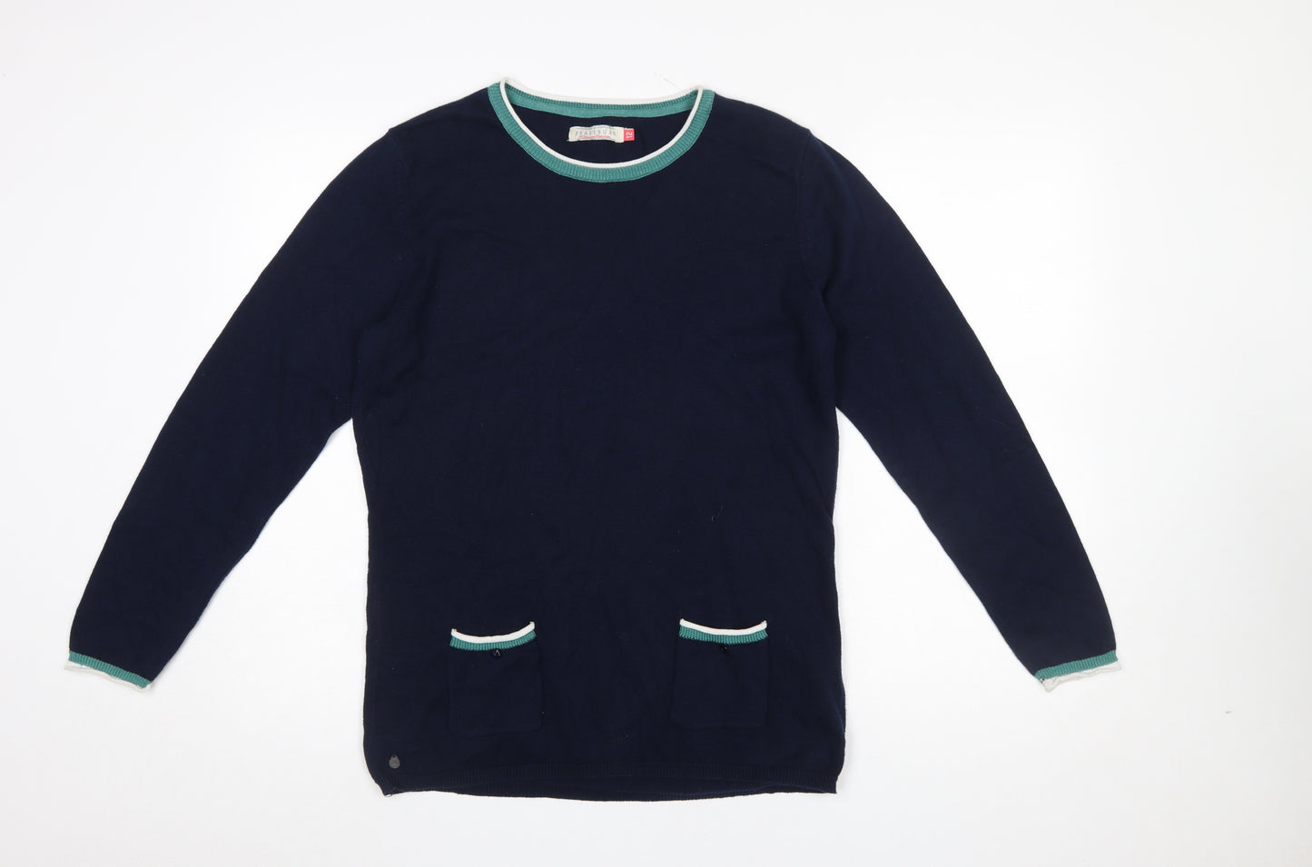 Brakeburn Women's Blue Cotton Crew Neck Jumper Size 12