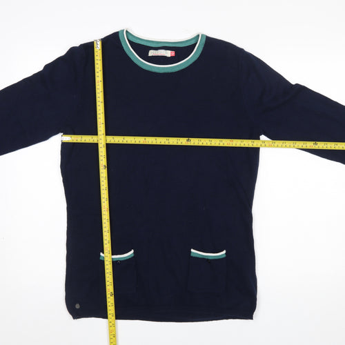 Brakeburn Women's Blue Cotton Crew Neck Jumper Size 12