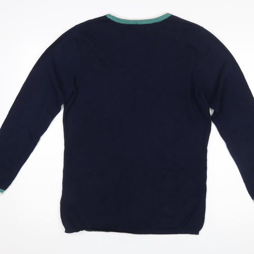 Brakeburn Women's Blue Cotton Crew Neck Jumper Size 12