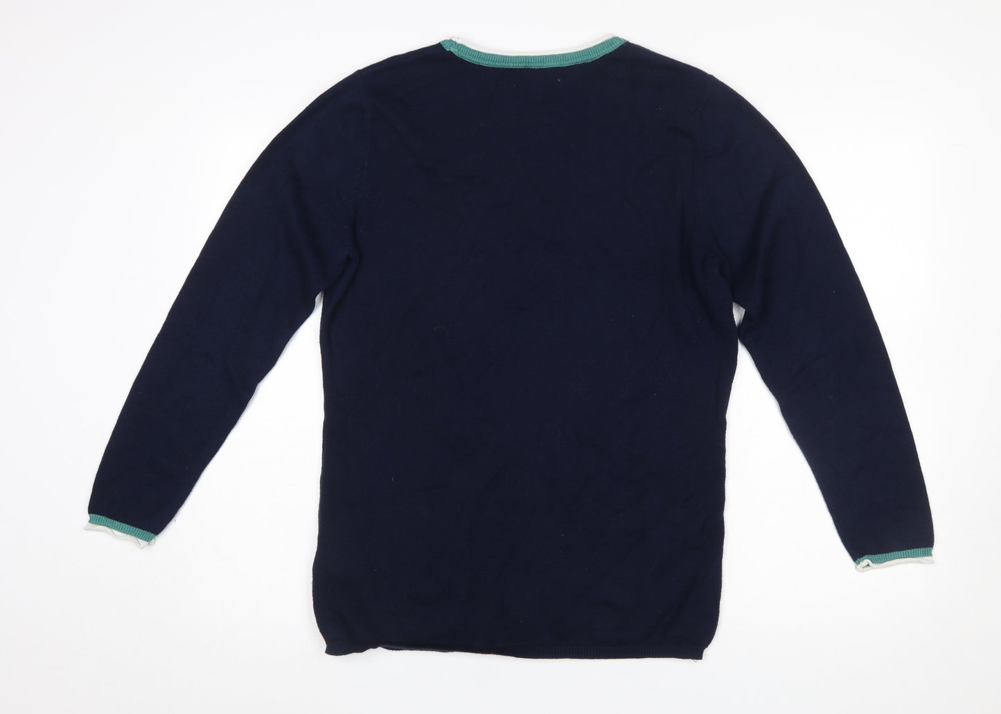 Brakeburn Women's Blue Cotton Crew Neck Jumper Size 12