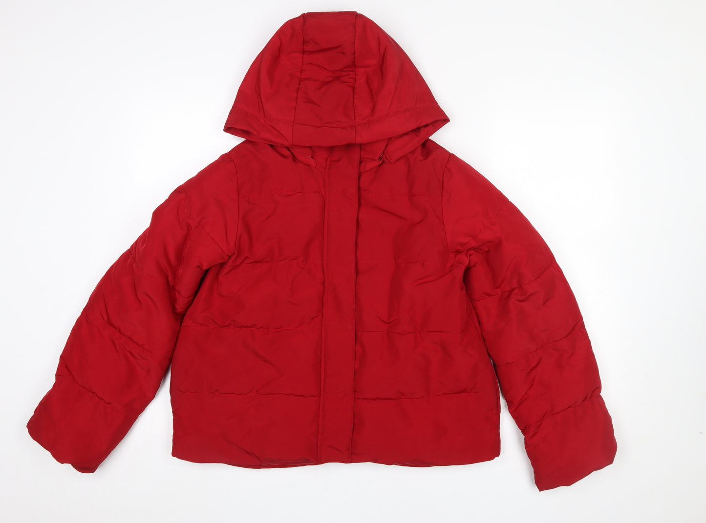 INGNI Women Red Puffer Jacket Hooded Size M Winter Coat