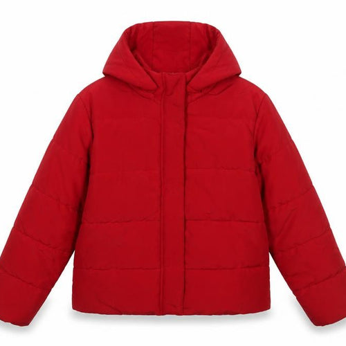 INGNI Women Red Puffer Jacket Hooded Size M Winter Coat