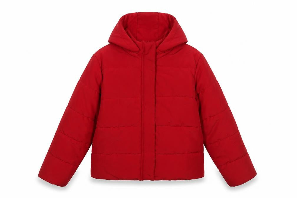 INGNI Women Red Puffer Jacket Hooded Size M Winter Coat