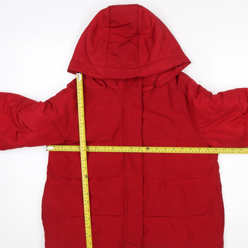 INGNI Women Red Puffer Jacket Hooded Size M Winter Coat