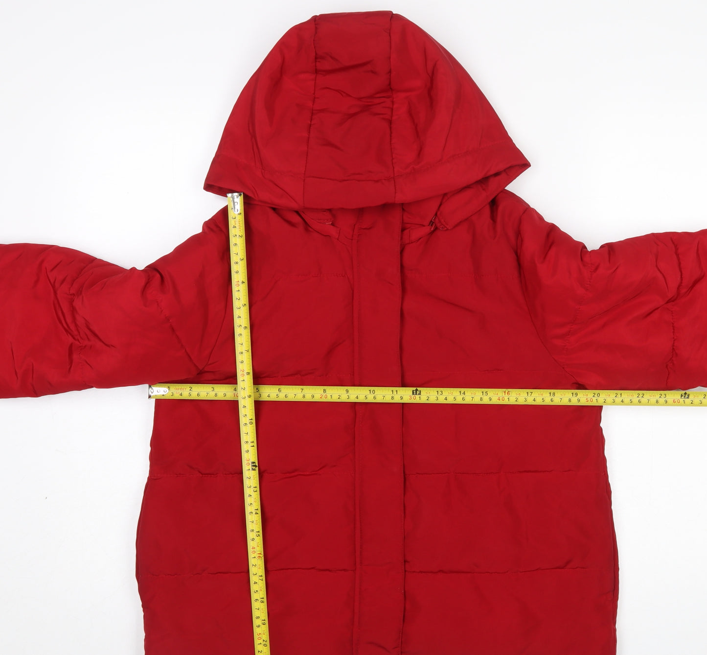 INGNI Women Red Puffer Jacket Hooded Size M Winter Coat