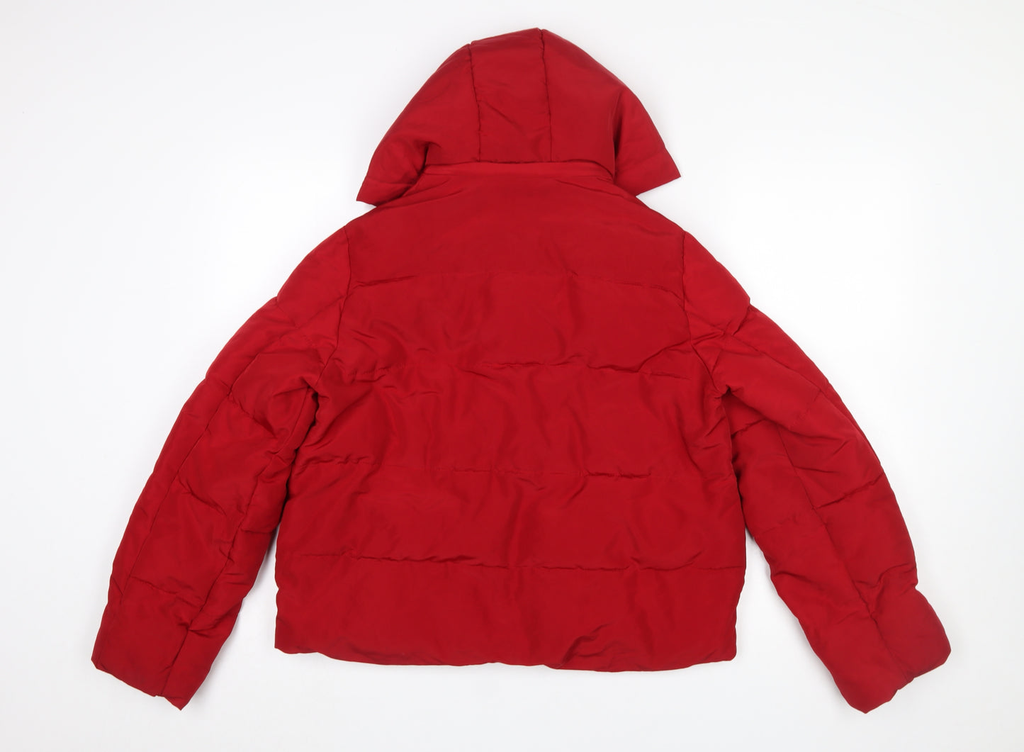 INGNI Women Red Puffer Jacket Hooded Size M Winter Coat