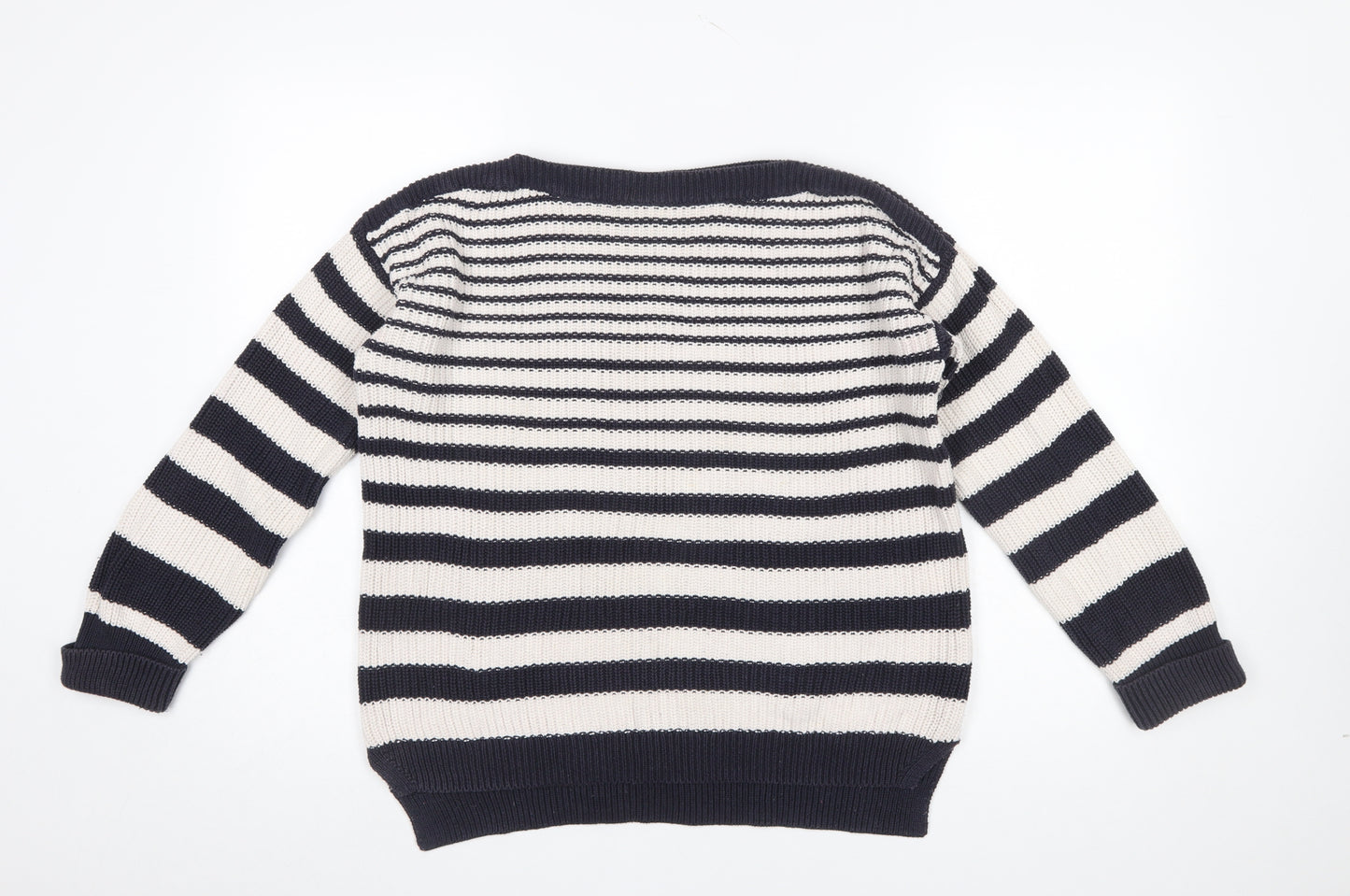 Marks and Spencer Womens Navy Mix Striped Cotton Jumper M