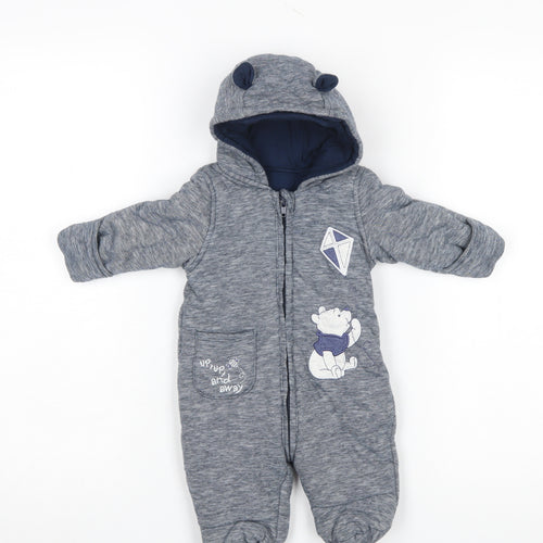 Disney Baby George Unisex Navy Winnie the Pooh Hooded Snowsuit 0-3 Months