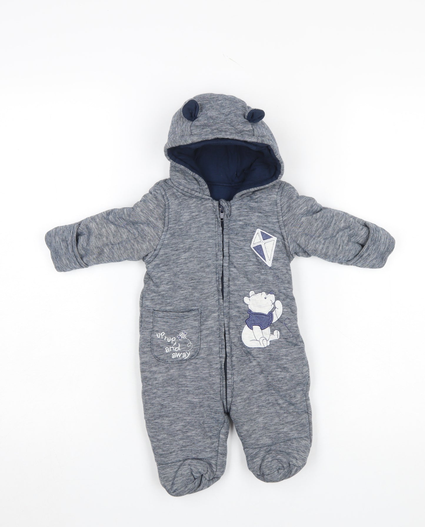 Disney Baby George Unisex Navy Winnie the Pooh Hooded Snowsuit 0-3 Months
