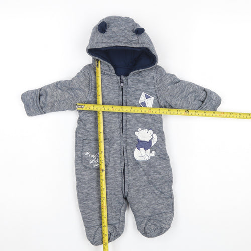 Disney Baby George Unisex Navy Winnie the Pooh Hooded Snowsuit 0-3 Months
