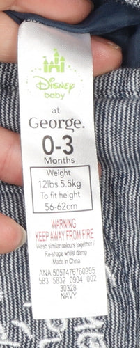 Disney Baby George Unisex Navy Winnie the Pooh Hooded Snowsuit 0-3 Months