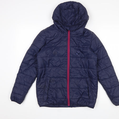 Sprayway Boys Blue Hooded Puffer Jacket 12-13 Years Lightweight Insulated