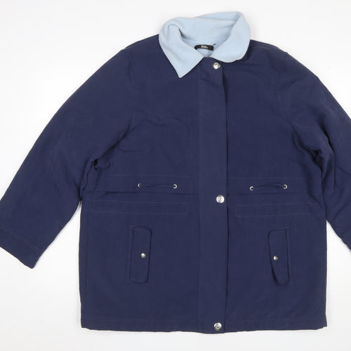 Marks and Spencer Men's Blue Parka Jacket Size 16 Plus Polyester