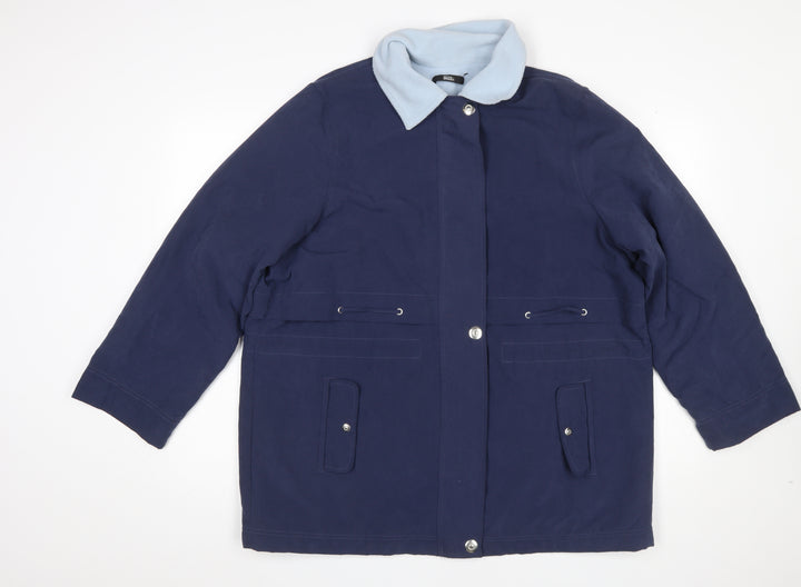 Marks and Spencer Men's Blue Parka Jacket Size 16 Plus Polyester