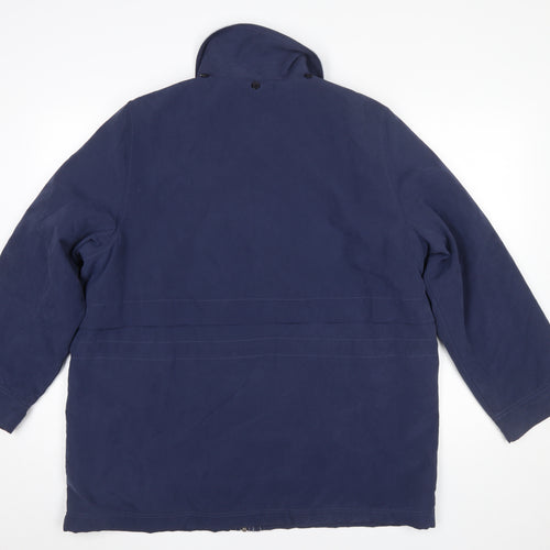 Marks and Spencer Men's Blue Parka Jacket Size 16 Plus Polyester