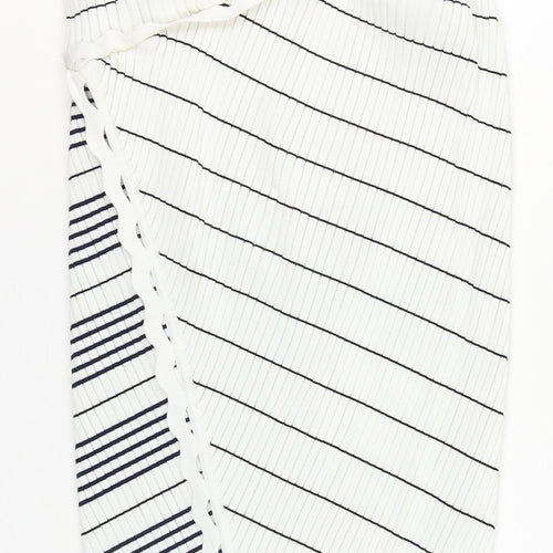 Jonathan Simkhai Women’s White Wrap Stripe Knit Skirt XS