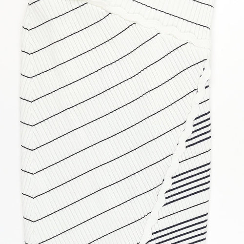Jonathan Simkhai Women’s White Wrap Stripe Knit Skirt XS