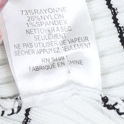 Jonathan Simkhai Women’s White Wrap Stripe Knit Skirt XS