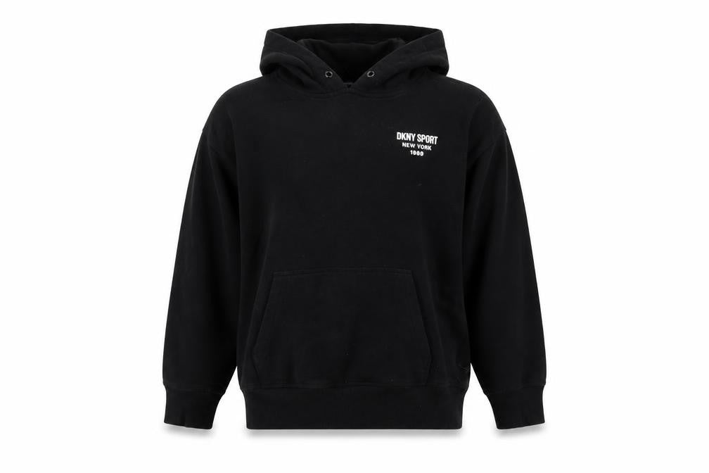 DKNY Sport Boys Black Pullover Hoodie S Cotton Blend Casual