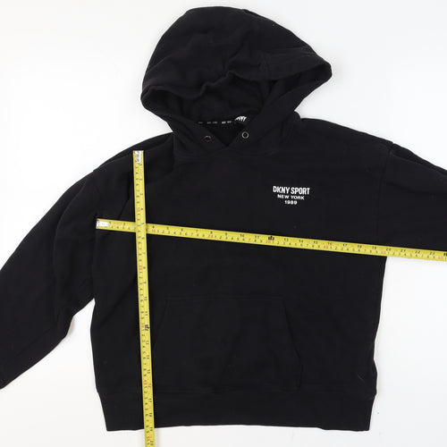 DKNY Sport Boys Black Pullover Hoodie S Cotton Blend Casual
