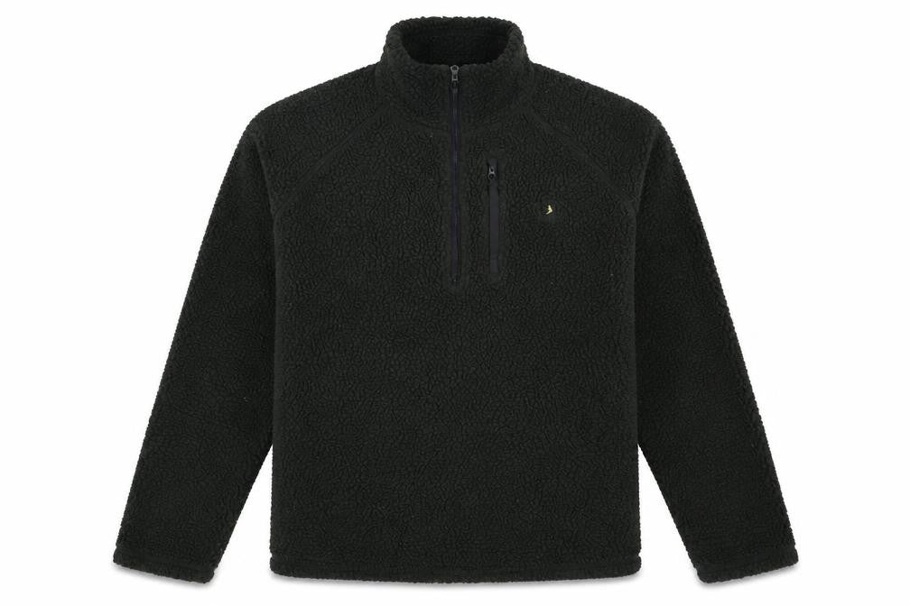 Front view of il Lago Basic Men's Black 2XL Fleece 1/4 Zip jumper