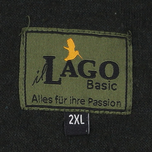 il Lago Basic Men's Black 2XL Fleece 1/4 Zip Pullover Jumper