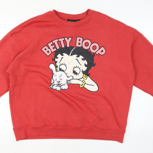 Primark Betty Boop Red Women's M Crew Neck Pullover Jumper