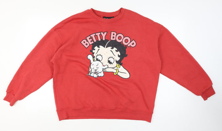 Primark Betty Boop Red Women's M Crew Neck Pullover Jumper