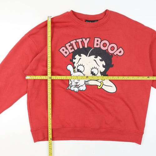 Primark Betty Boop Red Women's M Crew Neck Pullover Jumper