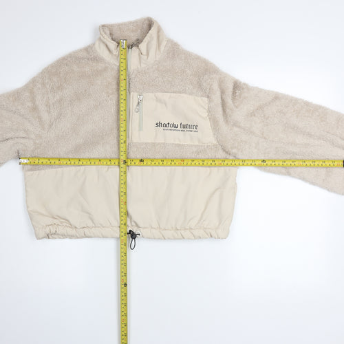 ECROU Women’s Beige Fleece 1/2 Zip Pullover Jacket L Relaxed Fit