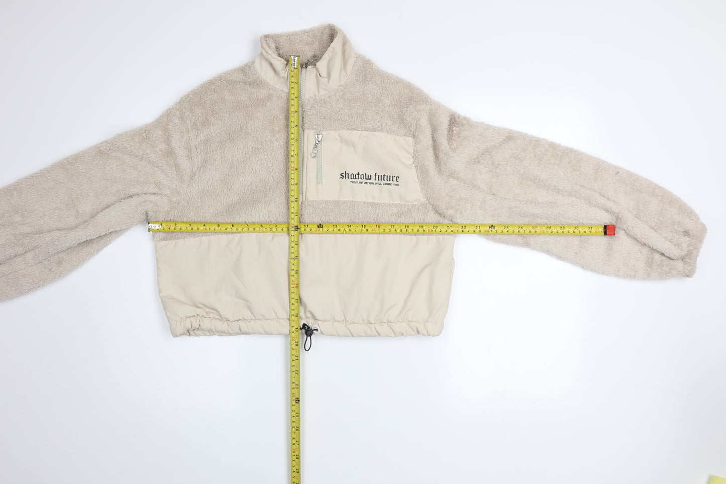 ECROU Women’s Beige Fleece 1/2 Zip Pullover Jacket L Relaxed Fit