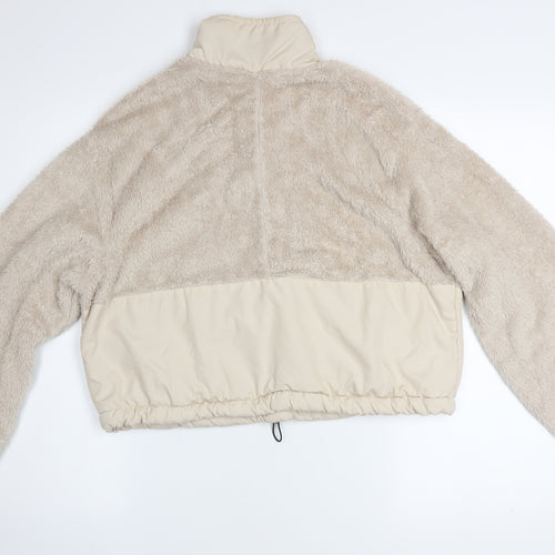 ECROU Women’s Beige Fleece 1/2 Zip Pullover Jacket L Relaxed Fit