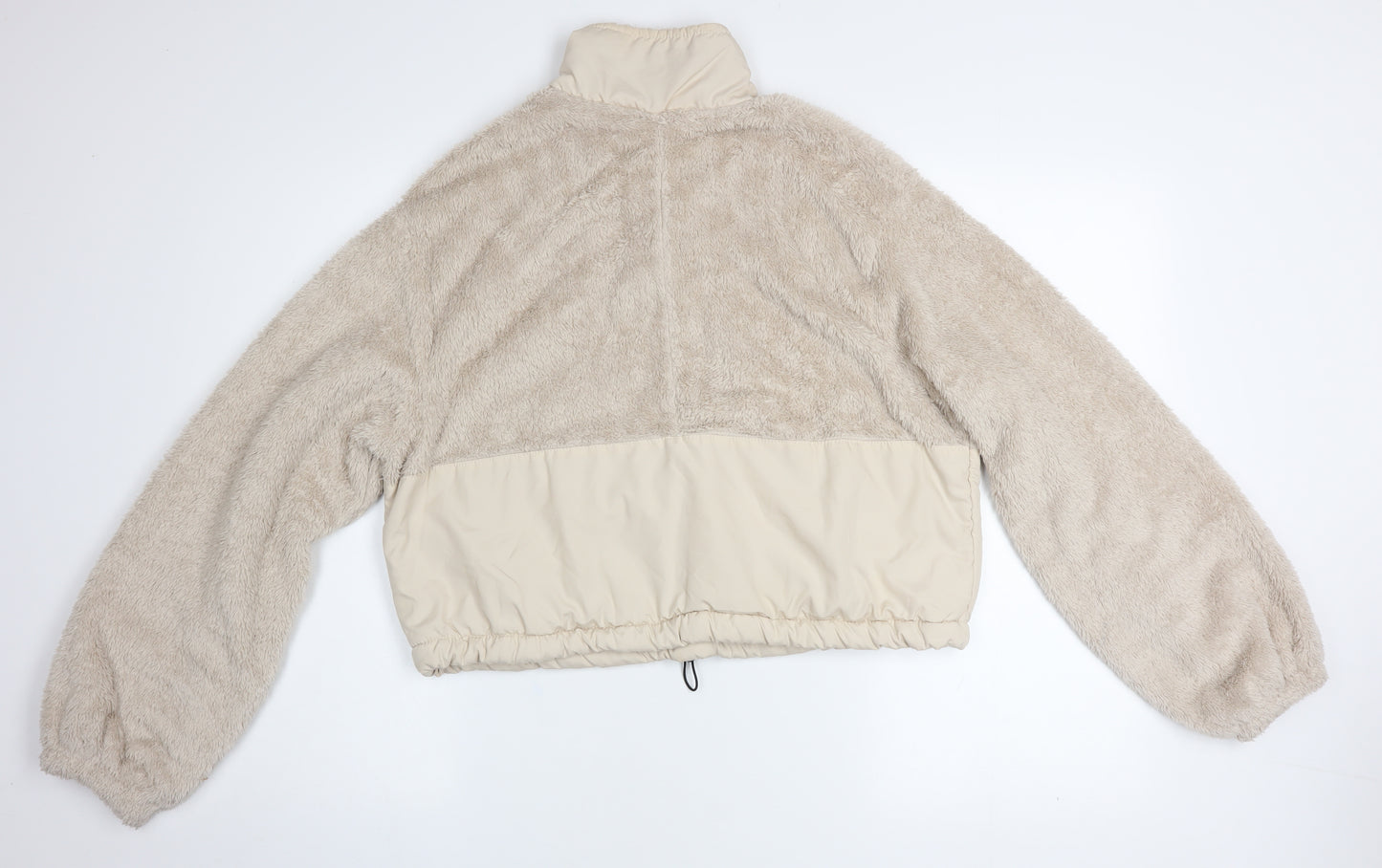 ECROU Women’s Beige Fleece 1/2 Zip Pullover Jacket L Relaxed Fit