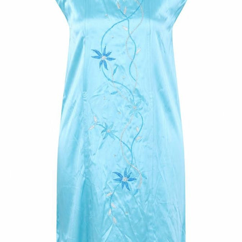 West One Women's Blue Strapless Floral Embroidered Sheath Dress Size 10