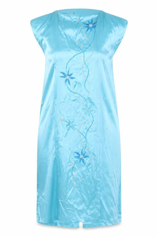 West One Women's Blue Strapless Floral Embroidered Sheath Dress Size 10