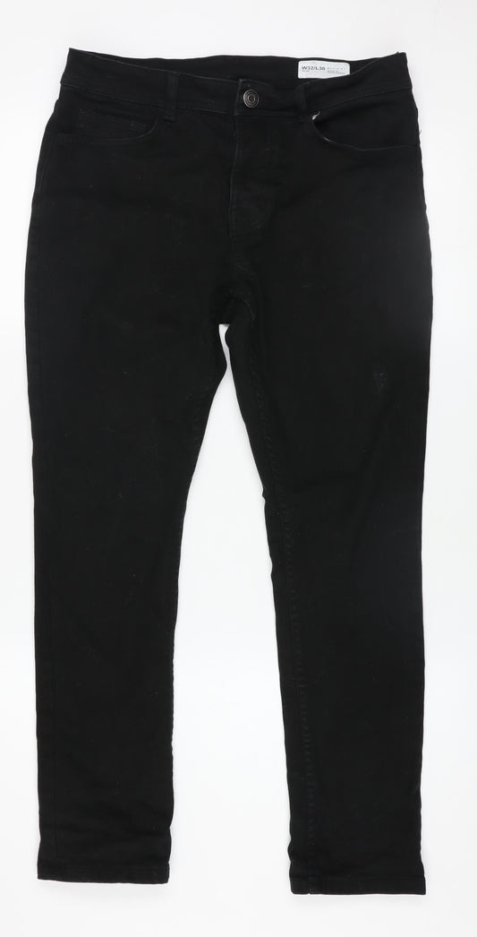 Denim Co. Men's Black Slim Jeans W32 L30 Classic 5-Pocket Design