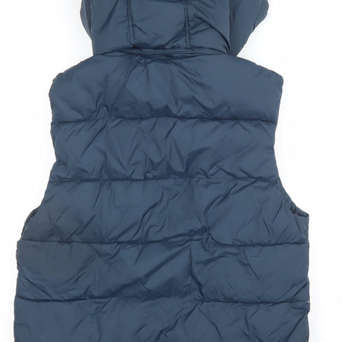 H&M L.O.G.G. Men's Blue Hooded Puffer Waistcoat M