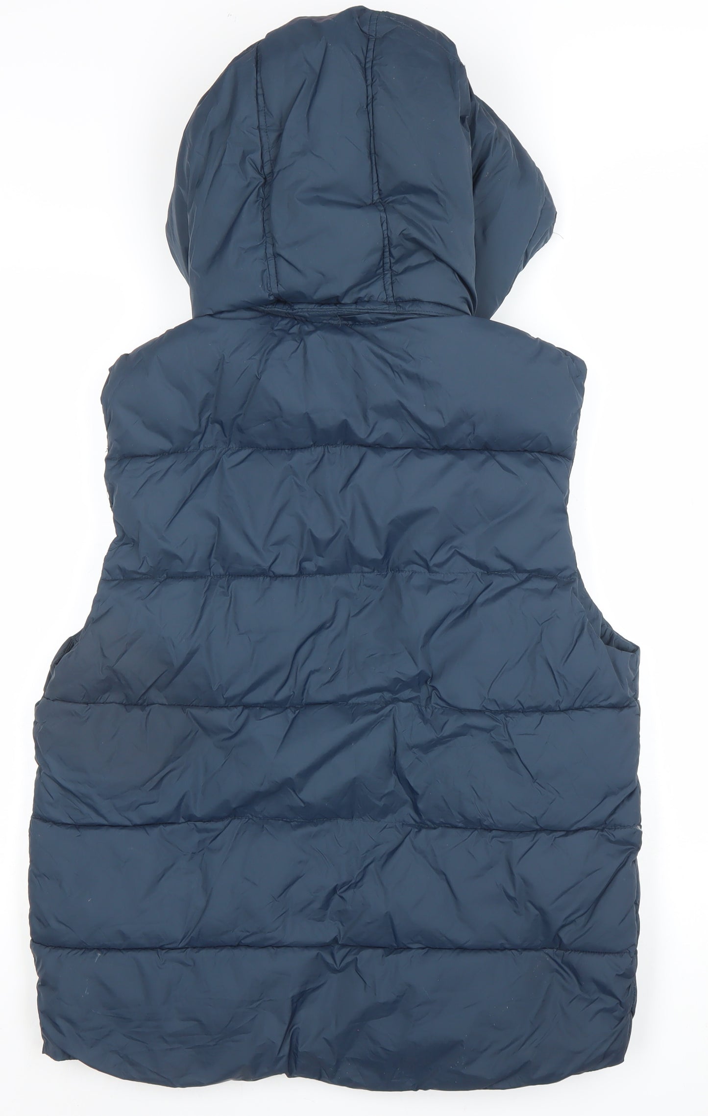 H&M L.O.G.G. Men's Blue Hooded Puffer Waistcoat M