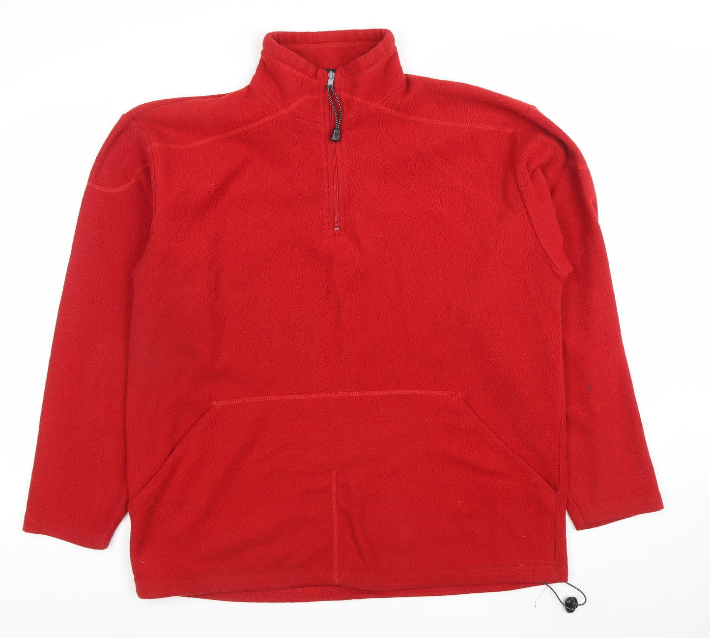 Urban Spirit Mens Red Fleece 1/4 Zip Pullover Sweatshirt Size L