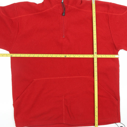 Urban Spirit Mens Red Fleece 1/4 Zip Pullover Sweatshirt Size L
