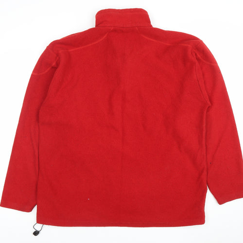 Urban Spirit Mens Red Fleece 1/4 Zip Pullover Sweatshirt Size L