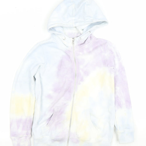 Next Girls Multicoloured Full Zip Hoodie 11 Years Tie Dye Cotton Blend